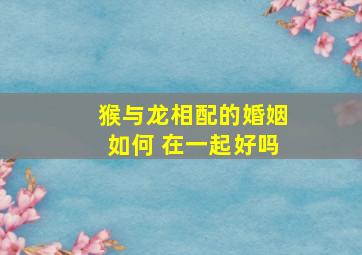 猴与龙相配的婚姻如何 在一起好吗